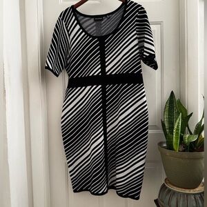 Nina Leonard Striped Midi Dress, size XL